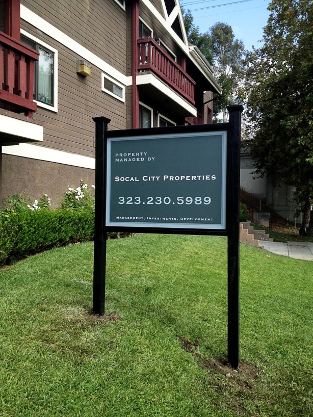SoCal City Properties Wood Post Sign